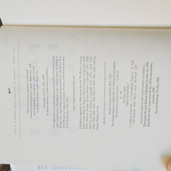 The Fannie Farmer Cookbook Anniversary Edition 1996 Hardback - Picture 7 of 7
